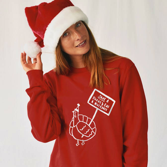 Save A Turkey' Vegan Christmas Jumper Sweatshirt – Ellie Ellie