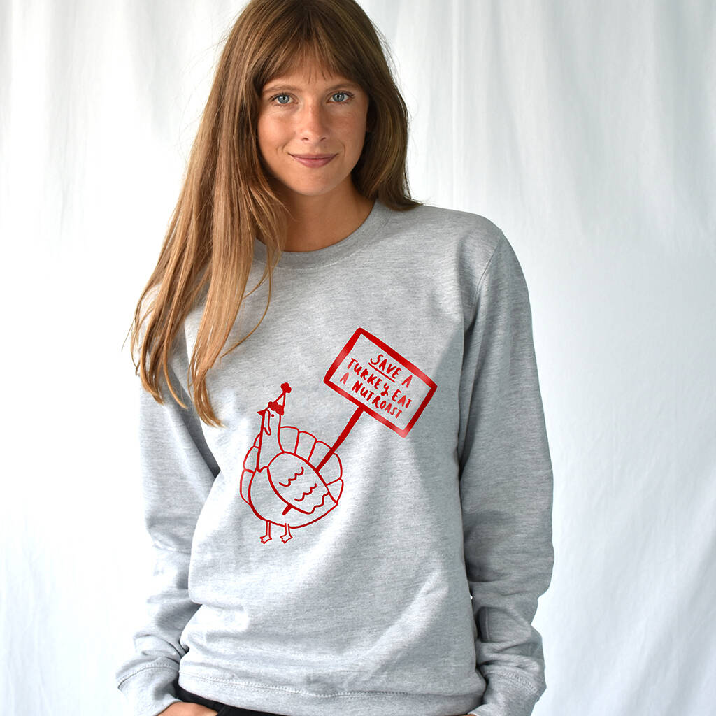 Save A Turkey Vegan Christmas Jumper Sweatshirt