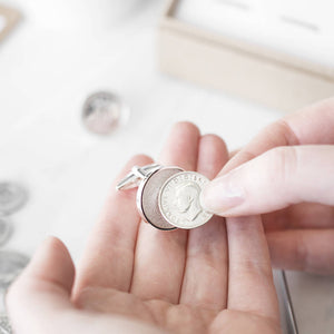 80th Birthday 1943 Sixpence Coin Cufflinks