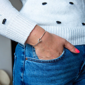 Sterling Silver Friendship Knot Bangle Bracelet