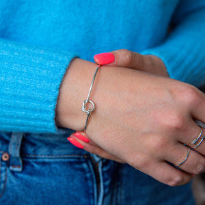 Sterling Silver Friendship Knot Bangle Bracelet