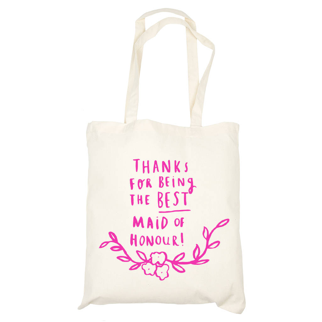 Thank You For Being My Maid Of Honour Tote Bag Ellie Ellie