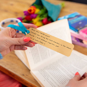 Thank You Teacher Personalised Gold Bookmark
