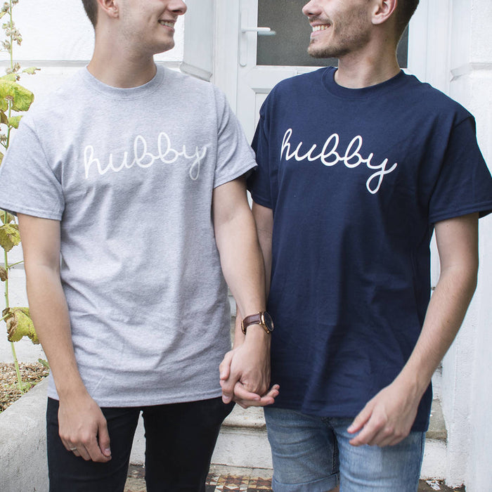 Wedding Hubby And Wifey Couples T-Shirt Set