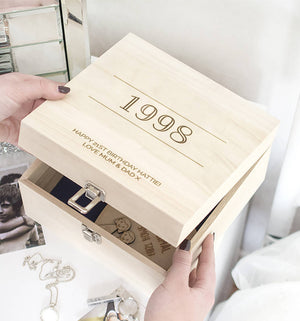 Birthday Year And Message Personalised Memory Box